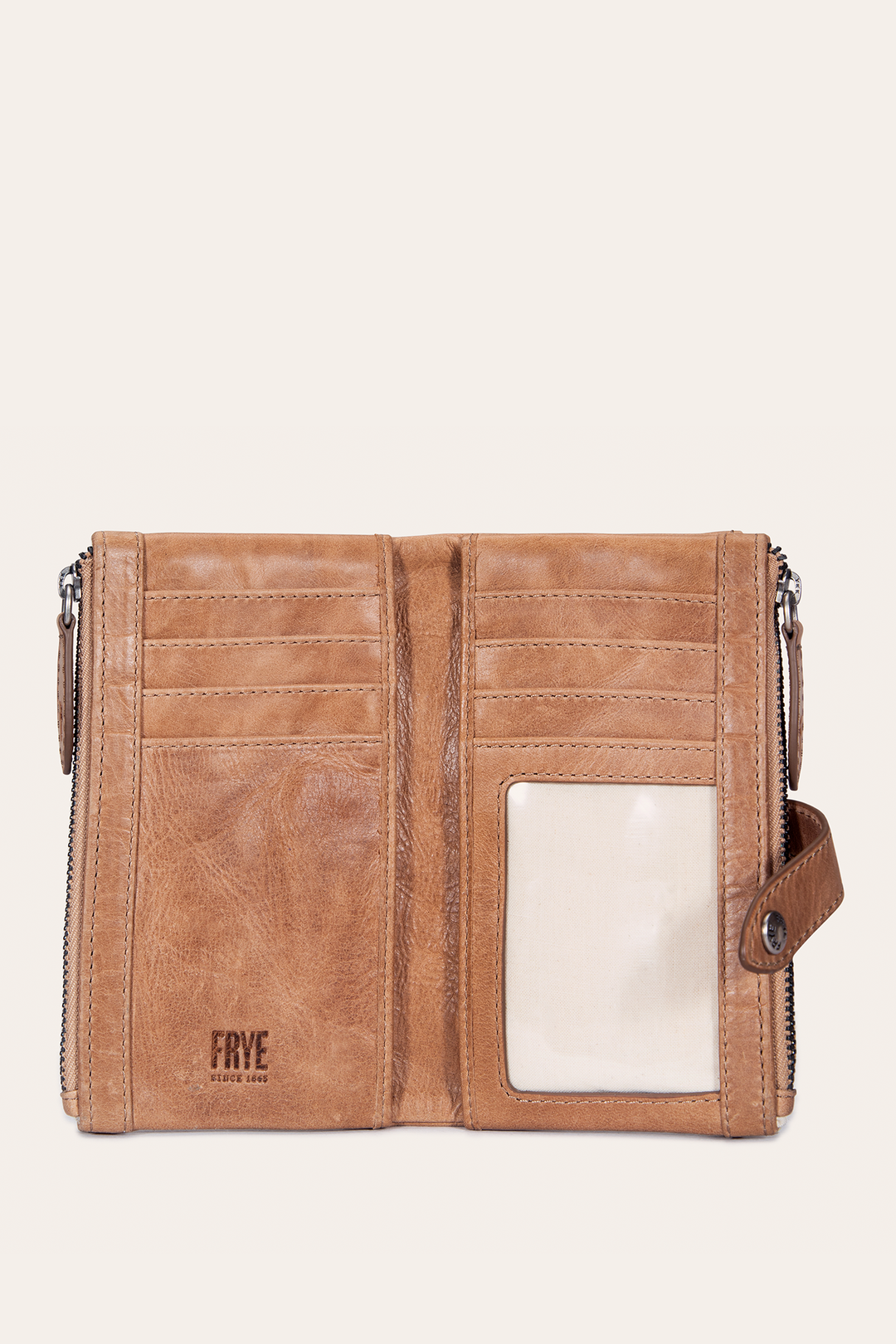 Frye Essential - Melissa Beige Double Zip Wallet