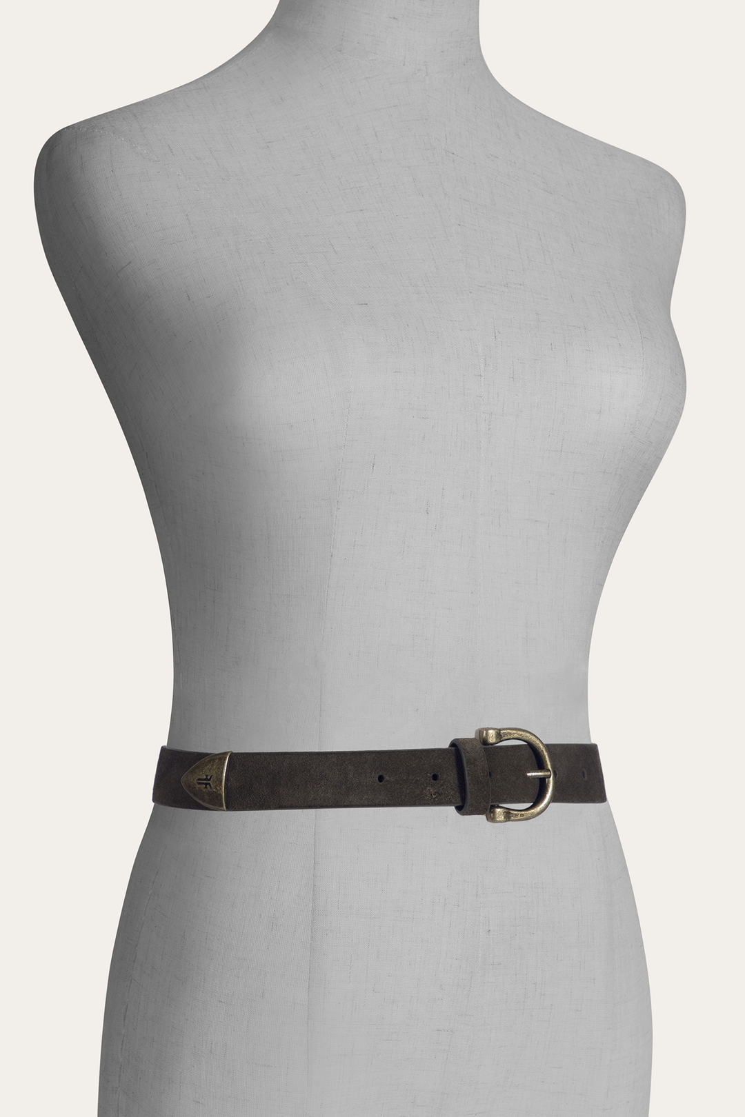 Frye Featured - Light Olive 25mm Suede Horseshoe Buckle Belt