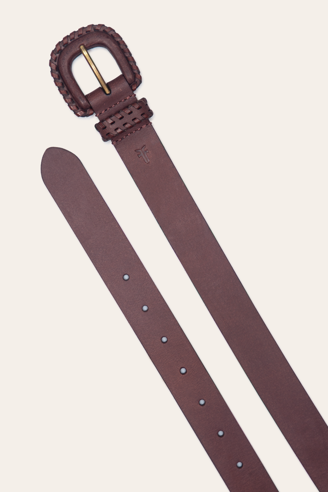 Frye Best Seller - 30mm Brown Leather Belt With Covered Buckle