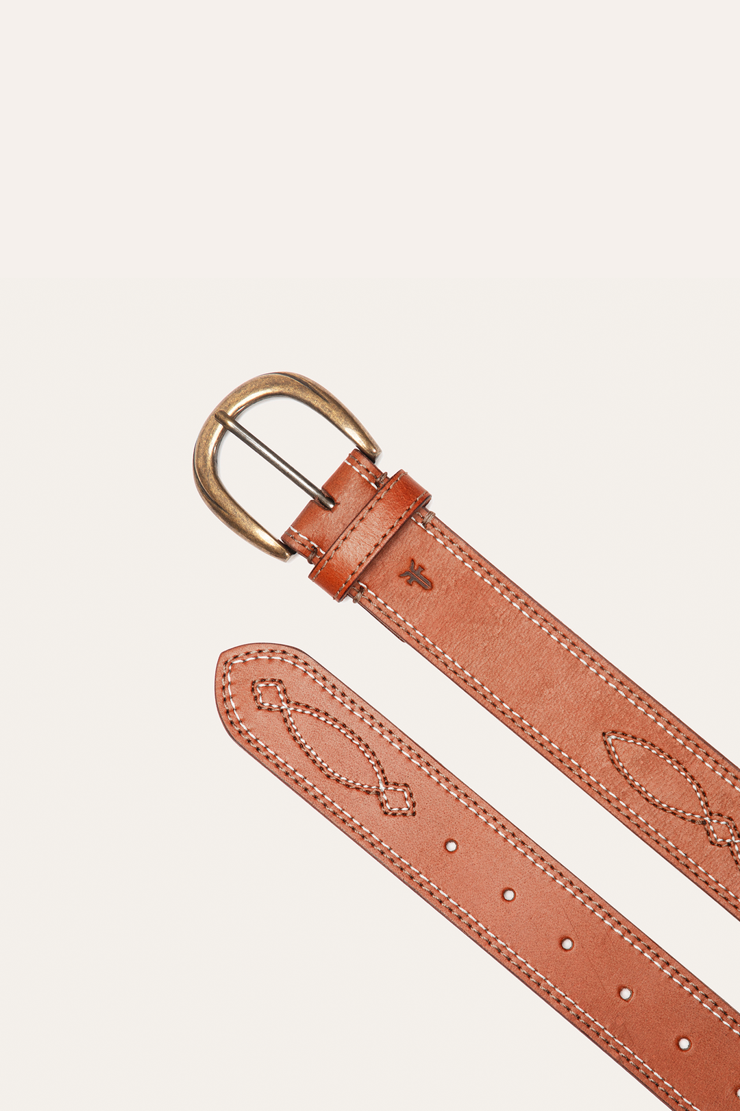 Frye Best Price - 40mm Tan Belt With 2-Tone Stitch