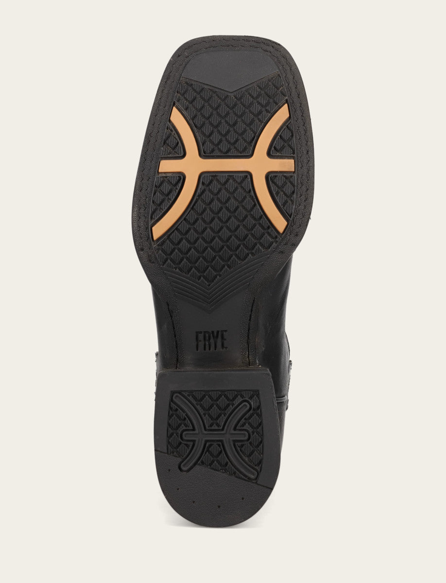 Frye New - Men's Black Hauser Logo Stitch Boots