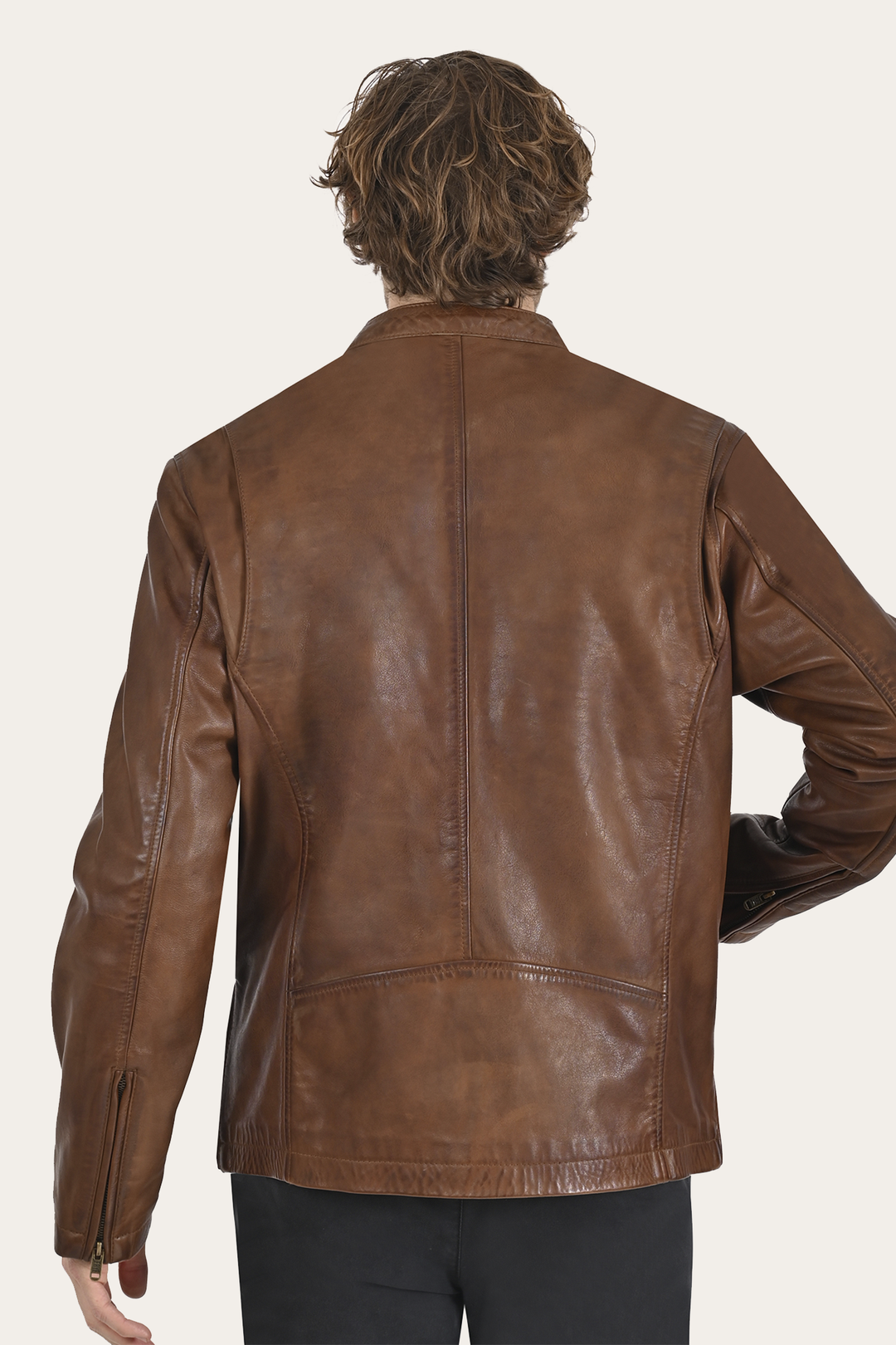 Frye Signature - Men’s Tobacco Huck Cowhide Racer Leather Jacket