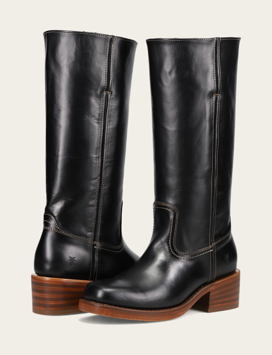 Frye New - Women's Campus 14L Jet Black Boots