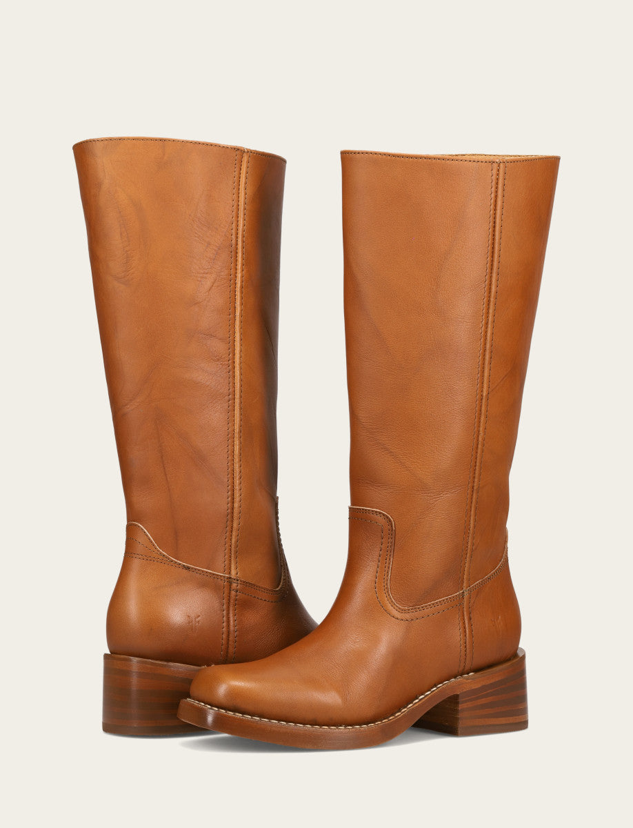 Frye Deals - Women's Saddle Campus 14L Wide Calf Boots