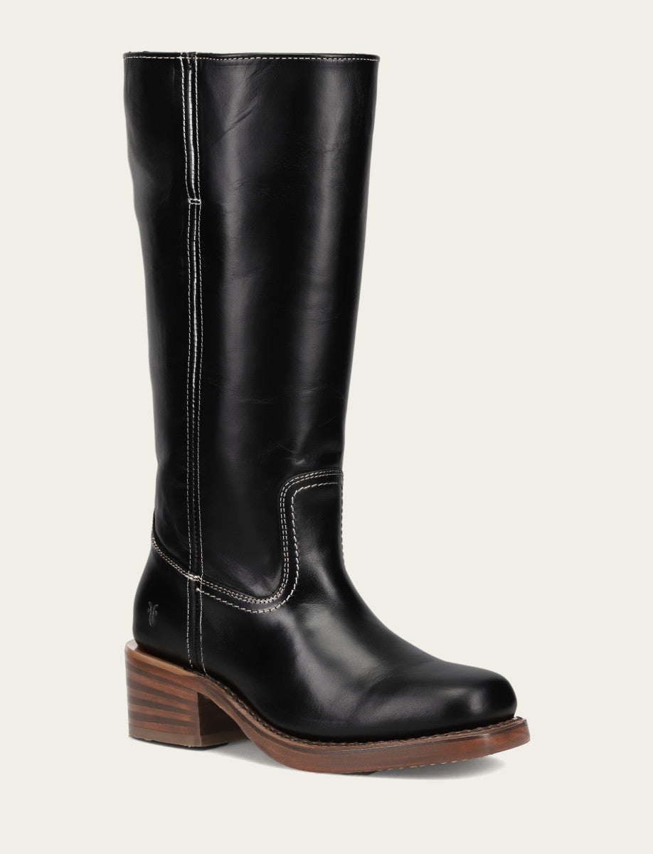 Frye Top Pick - Women's Campus 14L Jet Black Wide Calf Boots