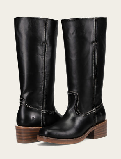 Frye Top Pick - Women's Campus 14L Jet Black Wide Calf Boots
