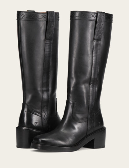 Frye Deals - Women's Black Kate Pull On Wide Calf Tall Boots