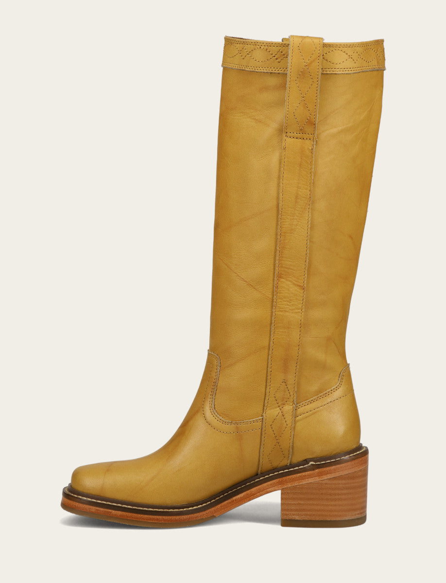 Frye Popular - Women's Banana Kate Pull On Wide Calf Tall Boots