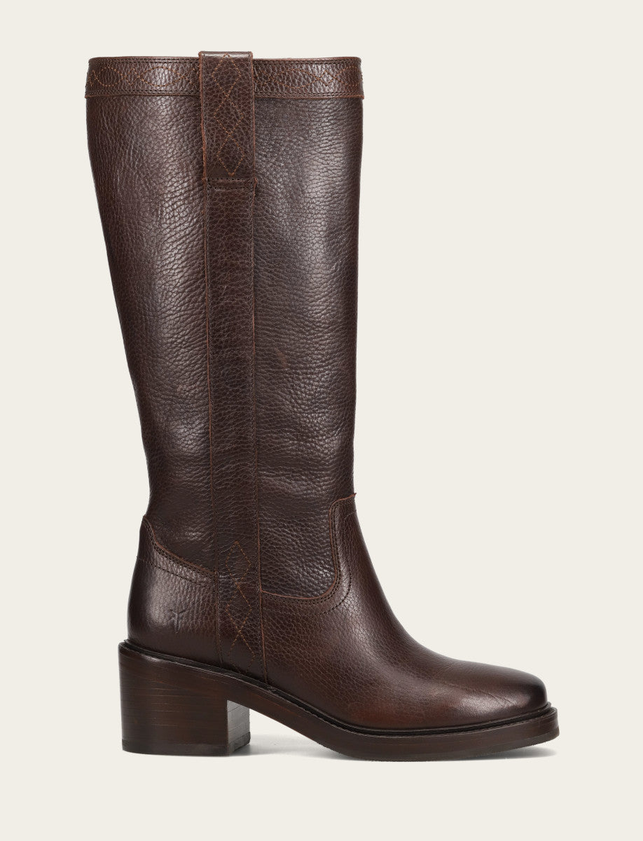 Frye Value - Women's Dark Brown Kate Pull On Wide Calf Tall Boots