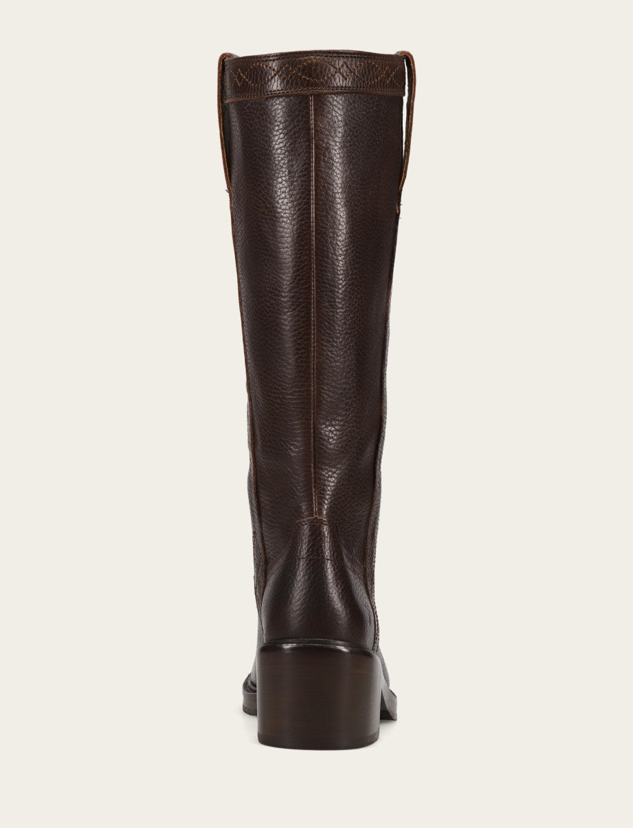 Frye Value - Women's Dark Brown Kate Pull On Wide Calf Tall Boots