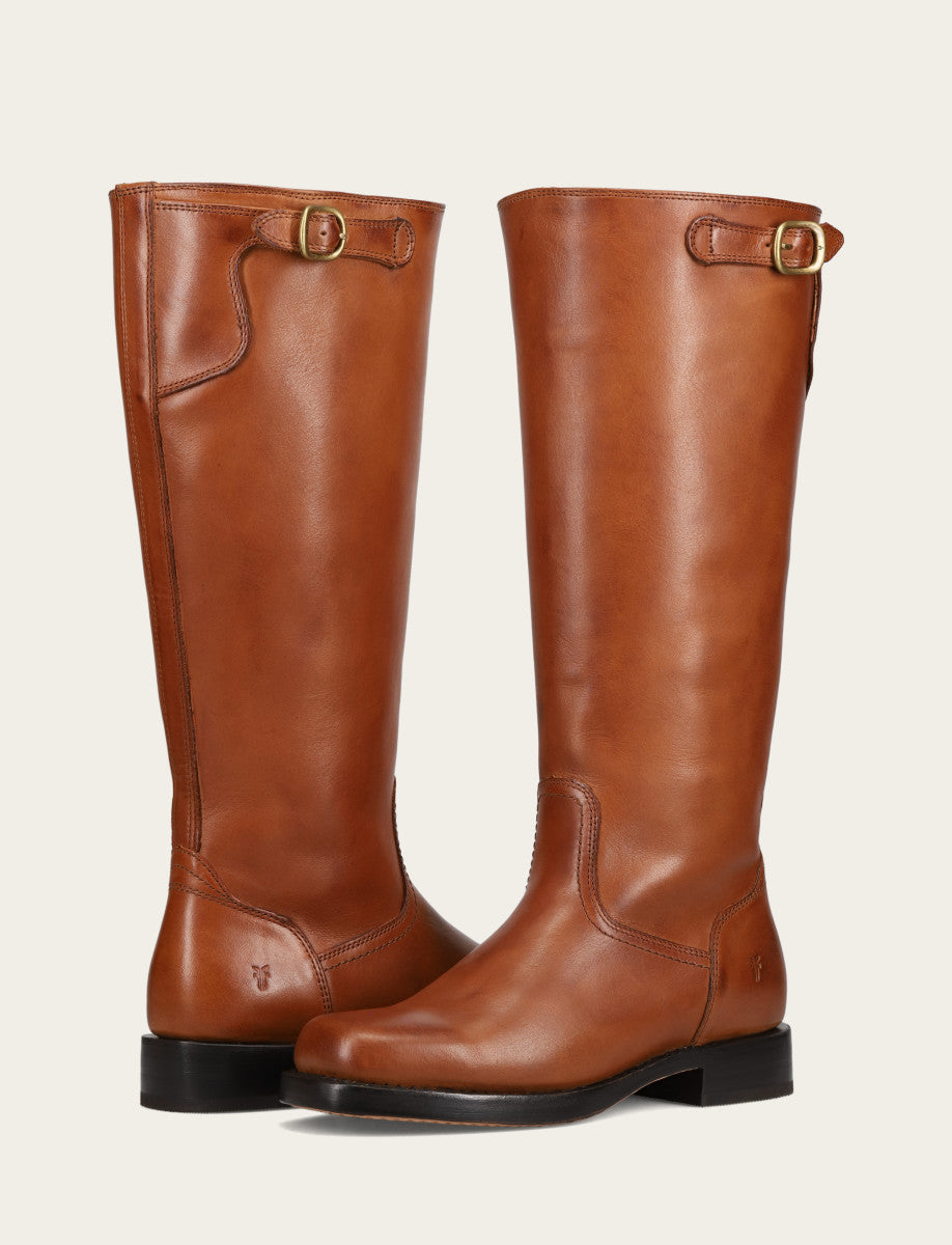 Frye Hot Sale - Women's Cognac Campus Low Heel Tall Riding Wide Calf Boot