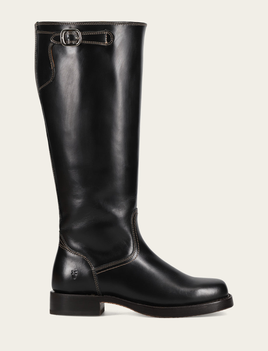 Frye Recommended - Women's Black Campus Low Heel Tall Riding Wide Calf Boot