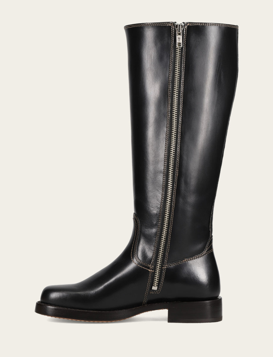 Frye Recommended - Women's Black Campus Low Heel Tall Riding Wide Calf Boot