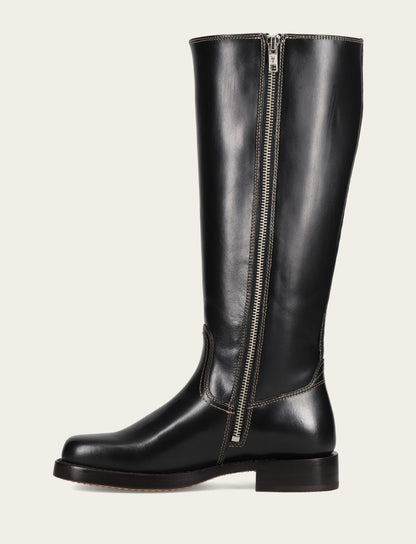 Frye Recommended - Women's Black Campus Low Heel Tall Riding Wide Calf Boot