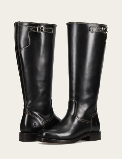 Frye Recommended - Women's Black Campus Low Heel Tall Riding Wide Calf Boot