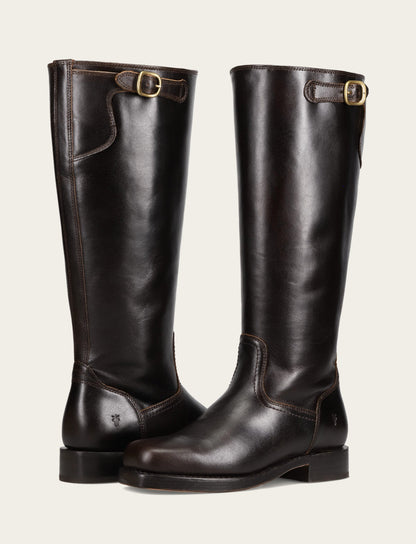 Frye Essential - Women's Bourbon Campus Low Heel Tall Riding Wide Calf Boot