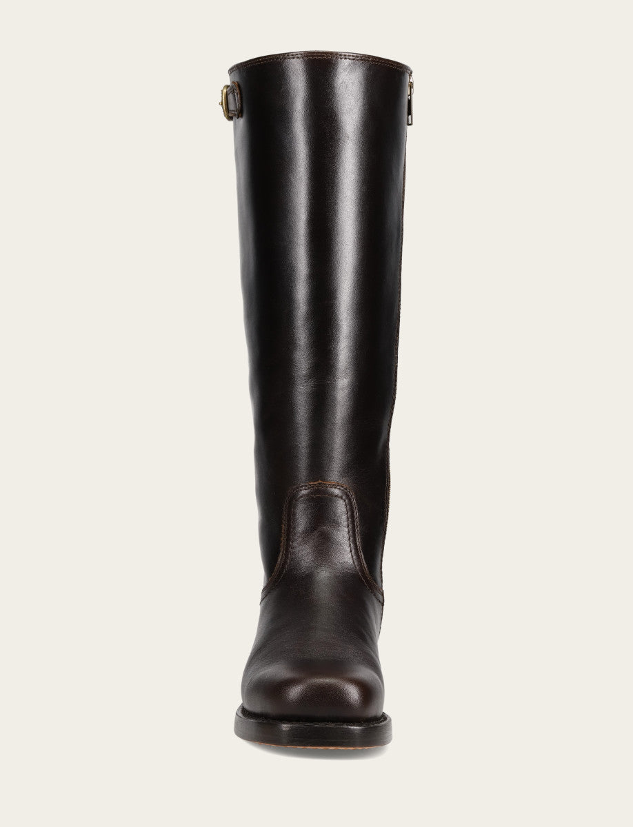 Frye Essential - Women's Bourbon Campus Low Heel Tall Riding Wide Calf Boot