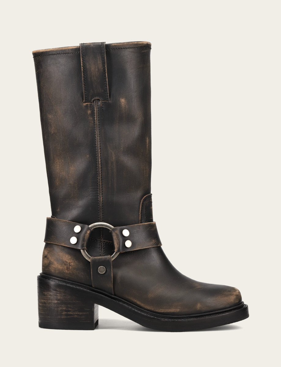 Frye Hot Sale - Women's Distressed Black Kate Harness Boot