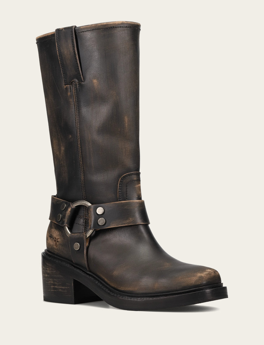 Frye Hot Sale - Women's Distressed Black Kate Harness Boot