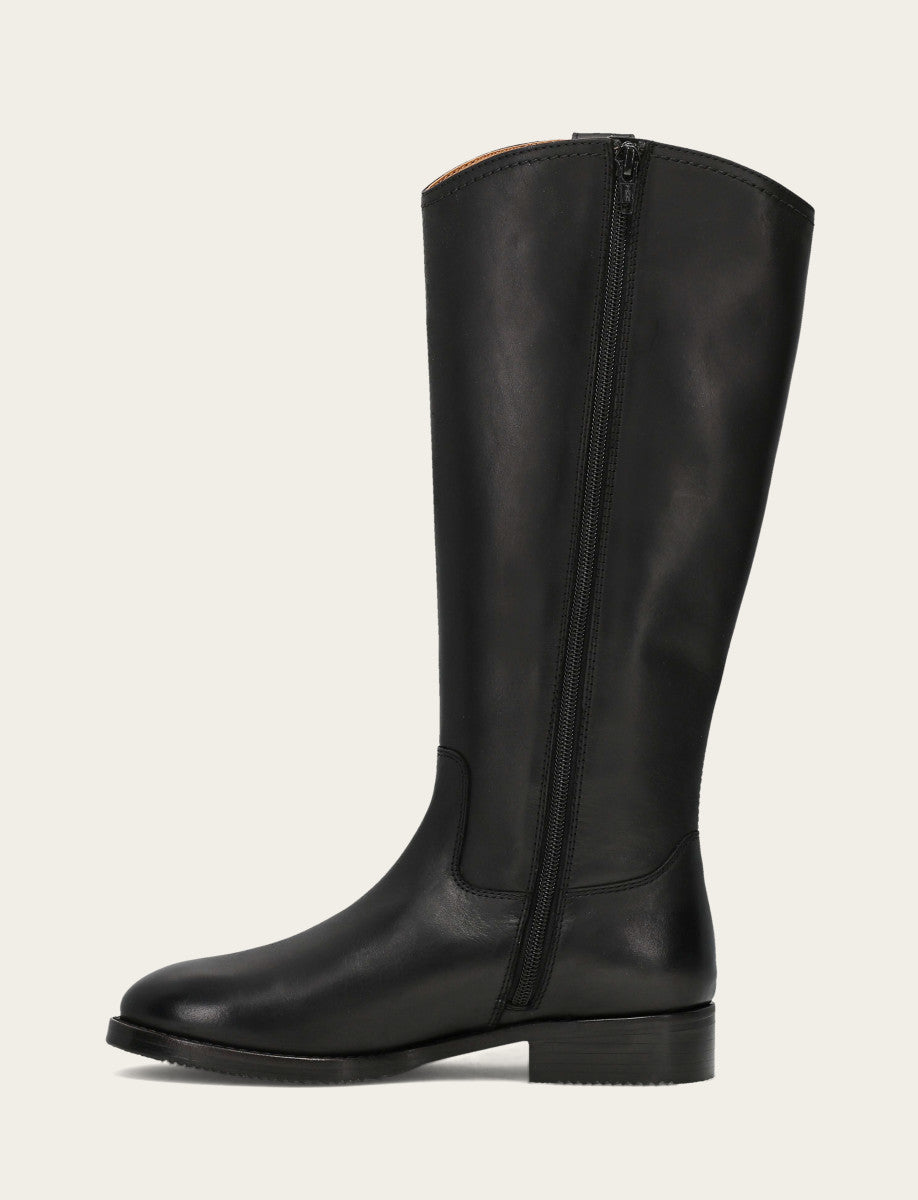Frye Latest - Women's Black Melissa Button Tall Inside Zip Wide Calf Boot