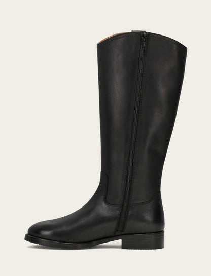 Frye Latest - Women's Black Melissa Button Tall Inside Zip Wide Calf Boot