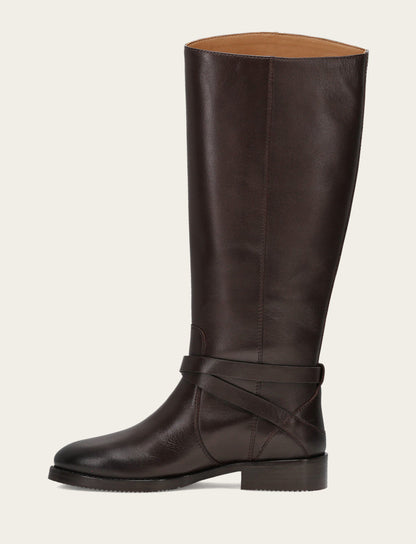 Frye Value - Women's Dark Brown Melissa Belted Riding Boot