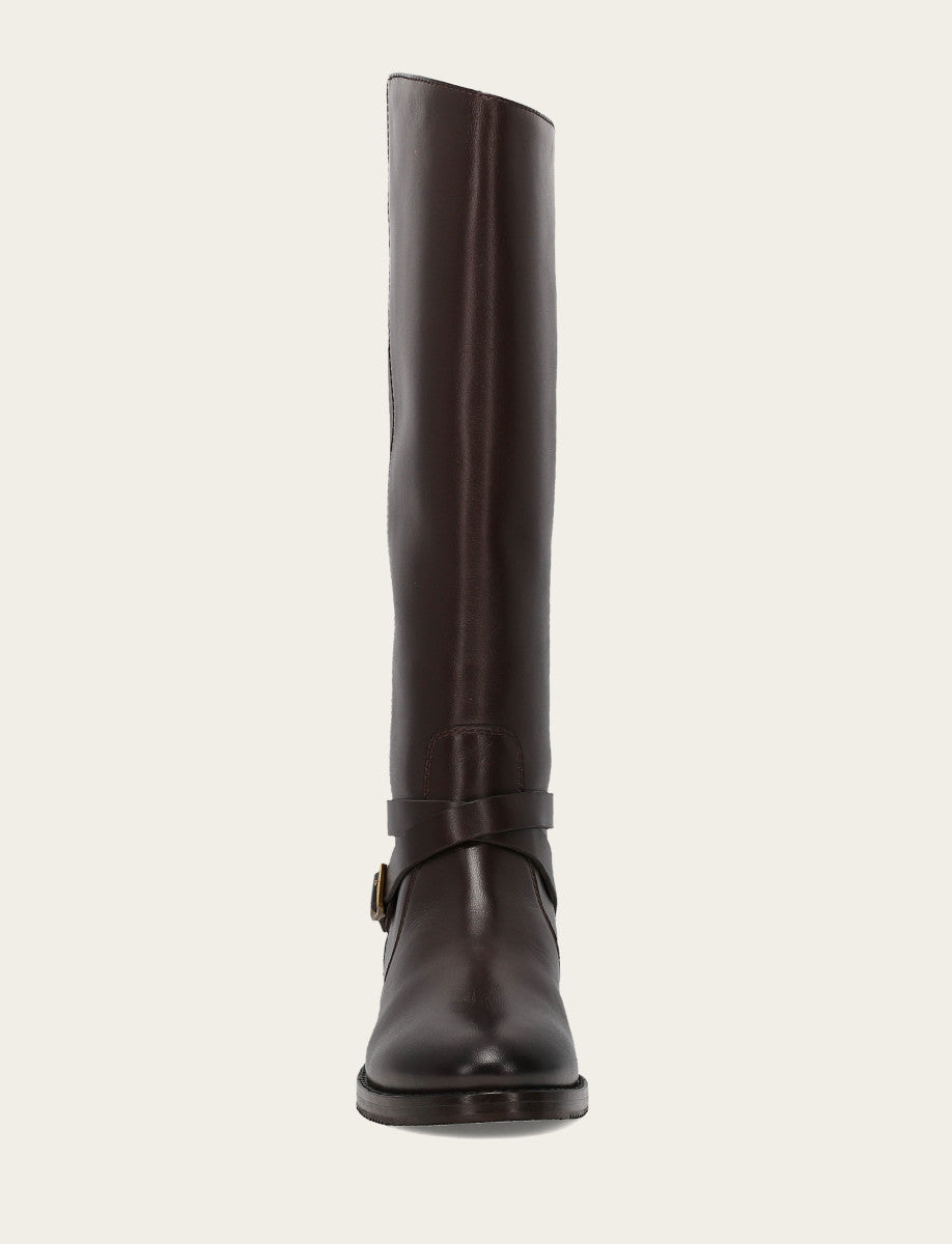 Frye Value - Women's Dark Brown Melissa Belted Riding Boot