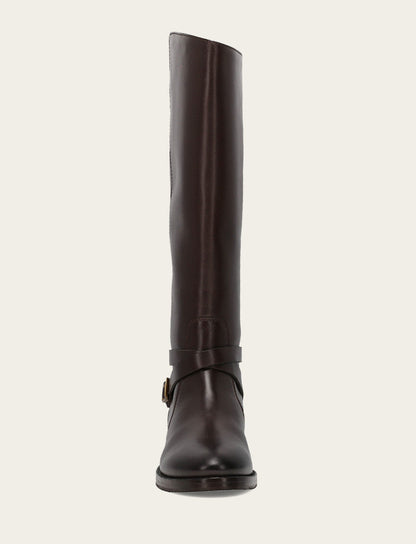 Frye Value - Women's Dark Brown Melissa Belted Riding Boot