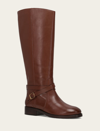 Frye Recommended - Women's Walnut Melissa Belted Riding Wide Calf Boot