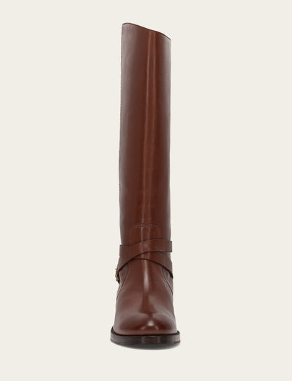 Frye Recommended - Women's Walnut Melissa Belted Riding Wide Calf Boot