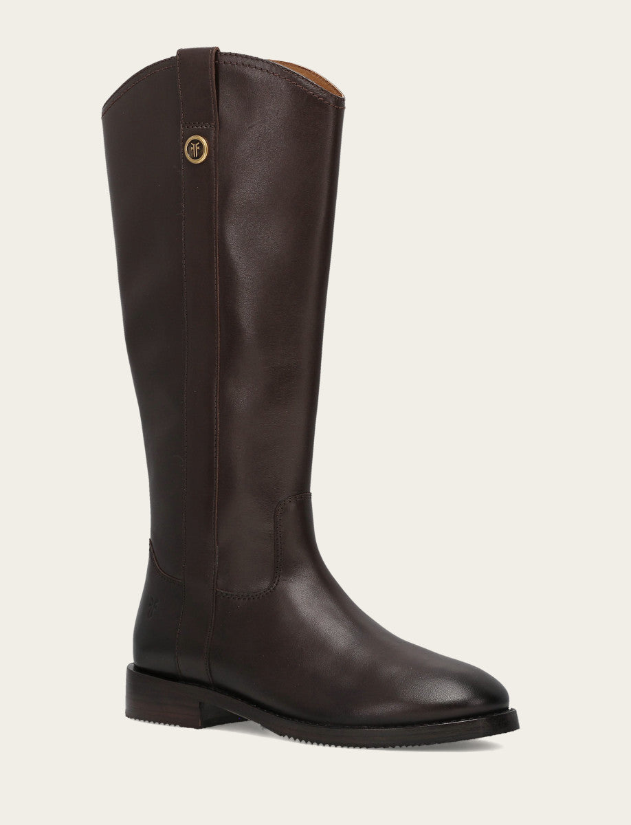 Frye Best Seller - Women's Dark Brown Melissa Button Tall Inside Zip Wide Calf Boot
