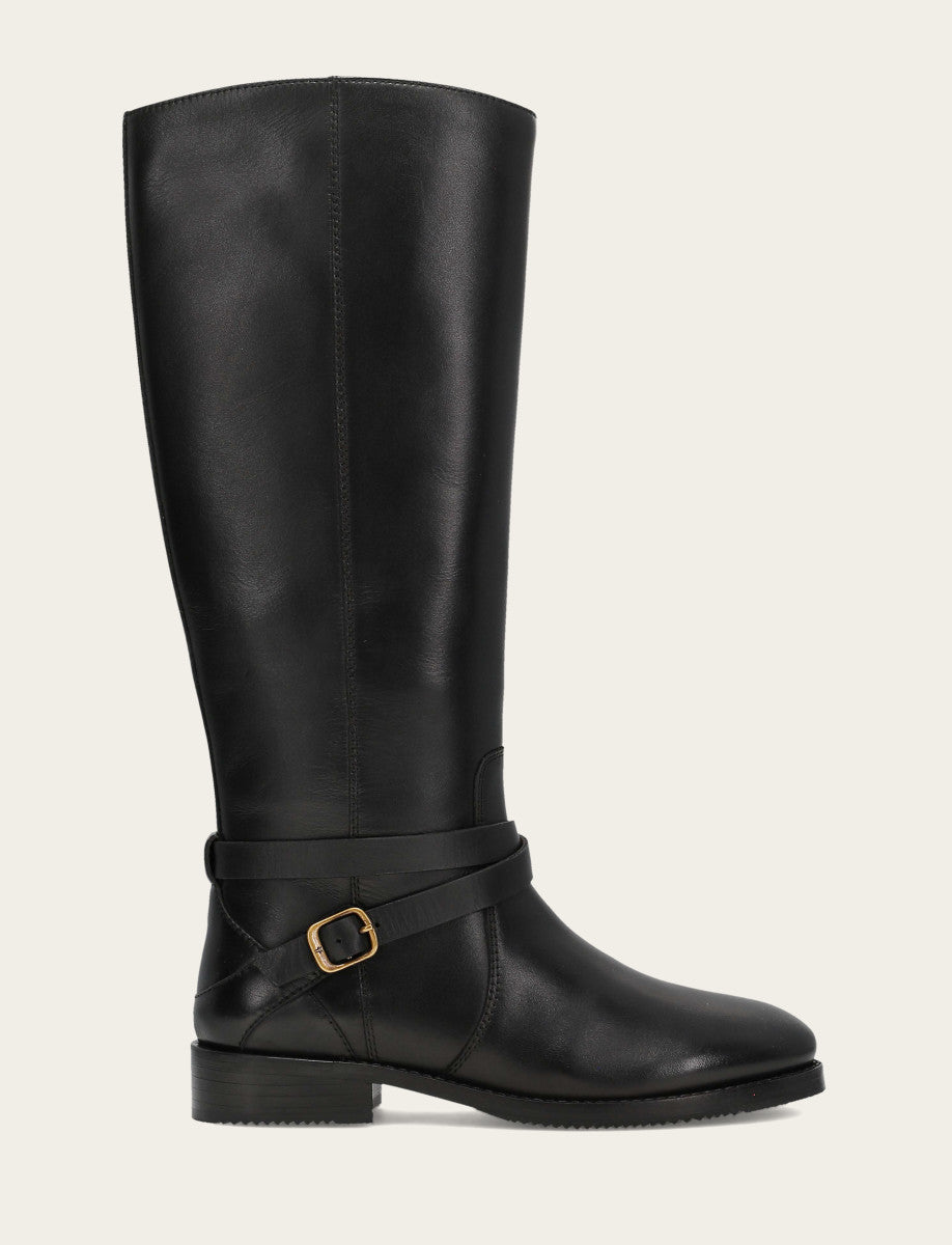 Frye Discount - Women's Black Melissa Belted Riding Boot