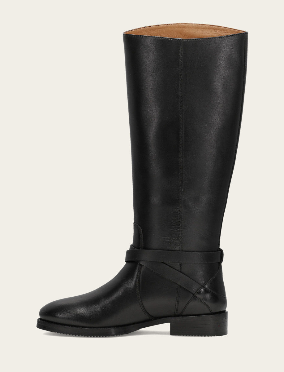 Frye Discount - Women's Black Melissa Belted Riding Boot