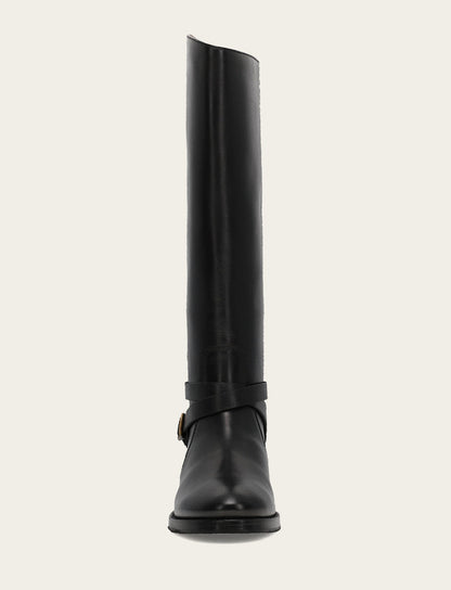 Frye Sale - Women's Black Melissa Belted Riding Wide Calf Boot