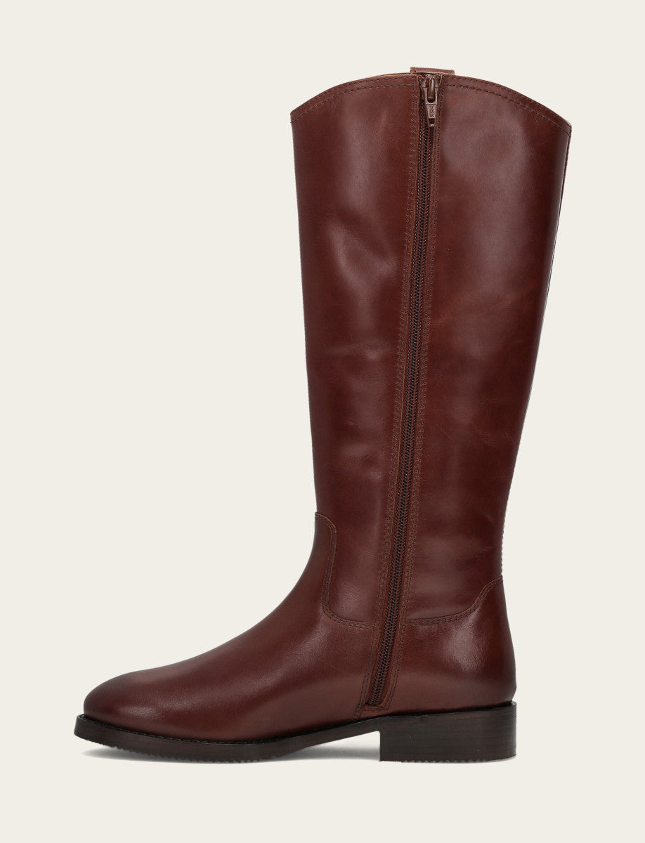 Frye Essential - Women's Saddle Melissa Button Tall Inside Zip Boot