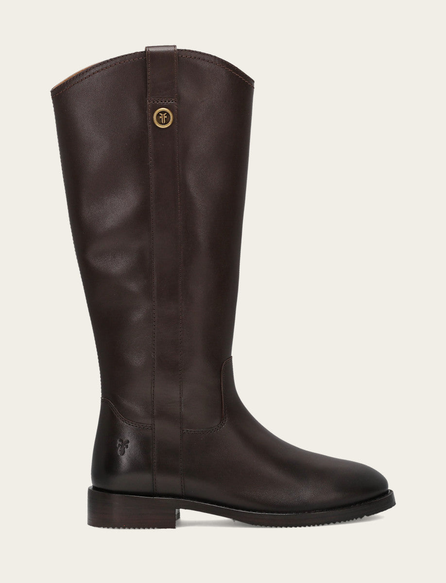 Frye Top Pick - Women's Dark Brown Melissa Button Tall Inside Zip Boot