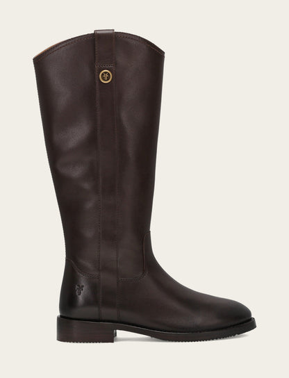 Frye Top Pick - Women's Dark Brown Melissa Button Tall Inside Zip Boot