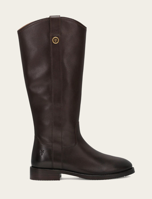 Frye Top Pick - Women's Dark Brown Melissa Button Tall Inside Zip Boot