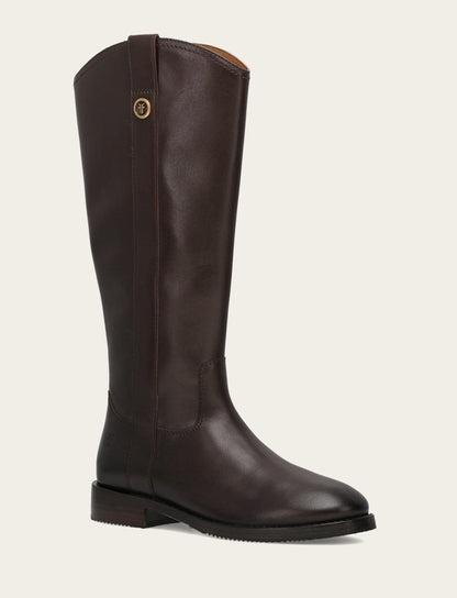 Frye Top Pick - Women's Dark Brown Melissa Button Tall Inside Zip Boot