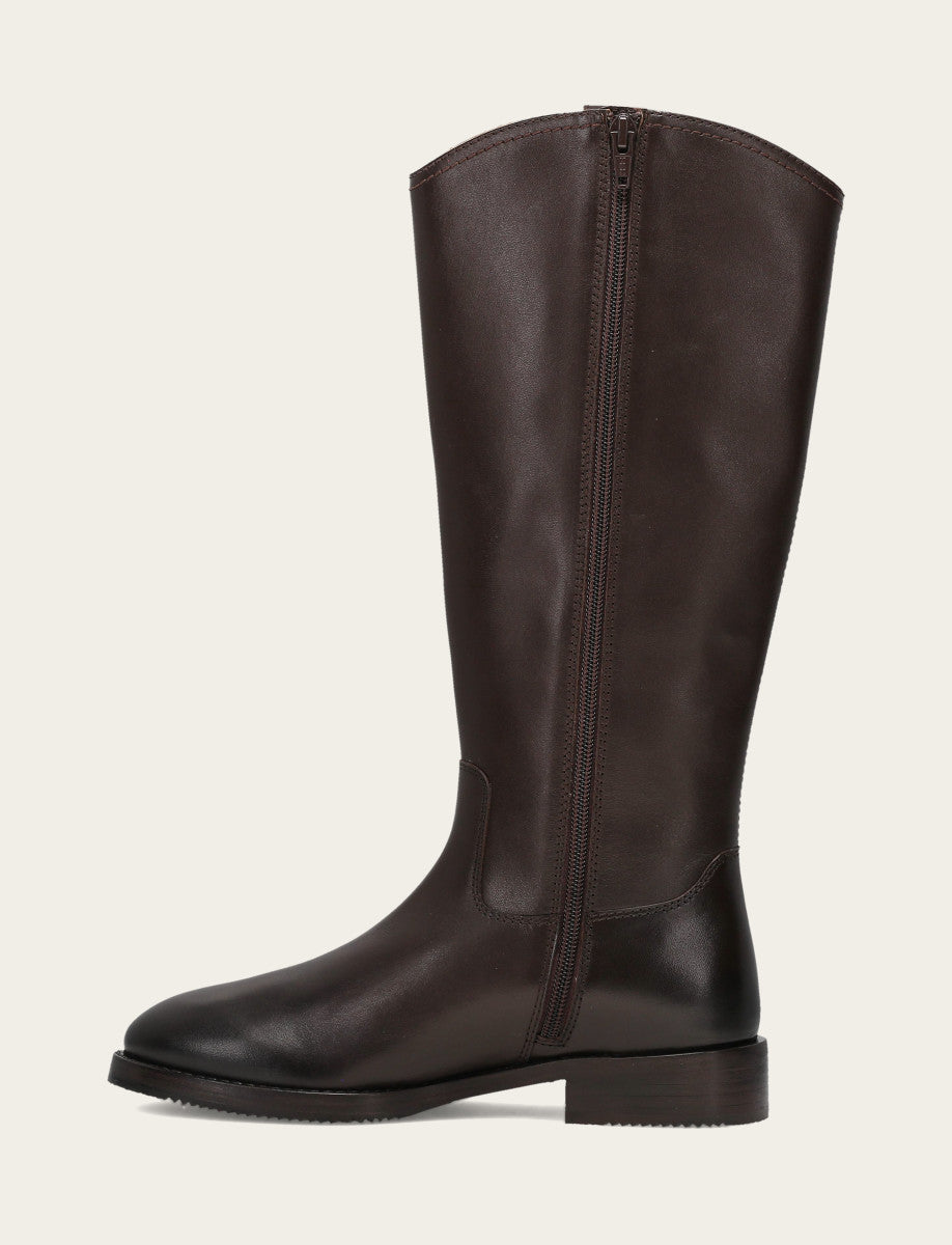Frye Top Pick - Women's Dark Brown Melissa Button Tall Inside Zip Boot