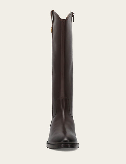 Frye Top Pick - Women's Dark Brown Melissa Button Tall Inside Zip Boot