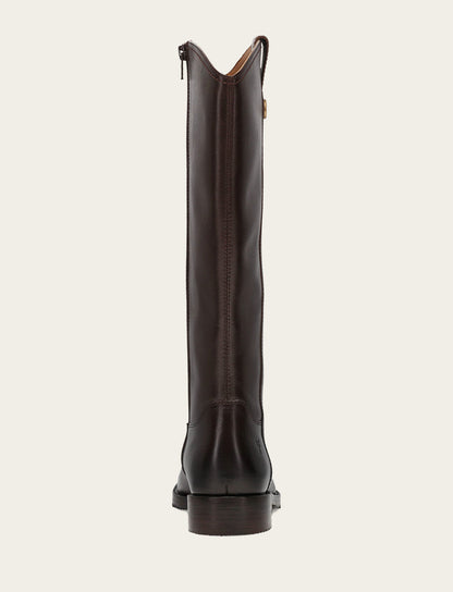 Frye Top Pick - Women's Dark Brown Melissa Button Tall Inside Zip Boot