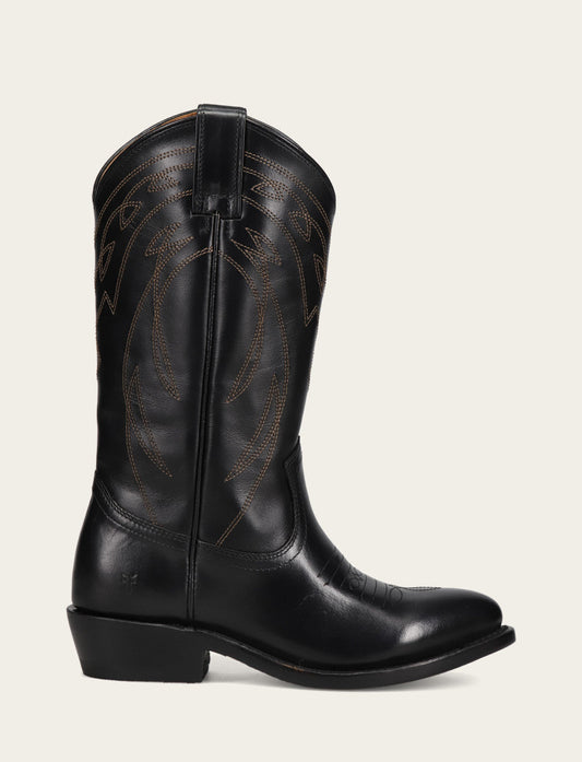 Frye Deals - Women's Black Billy Pull On Deco Stitch Boots