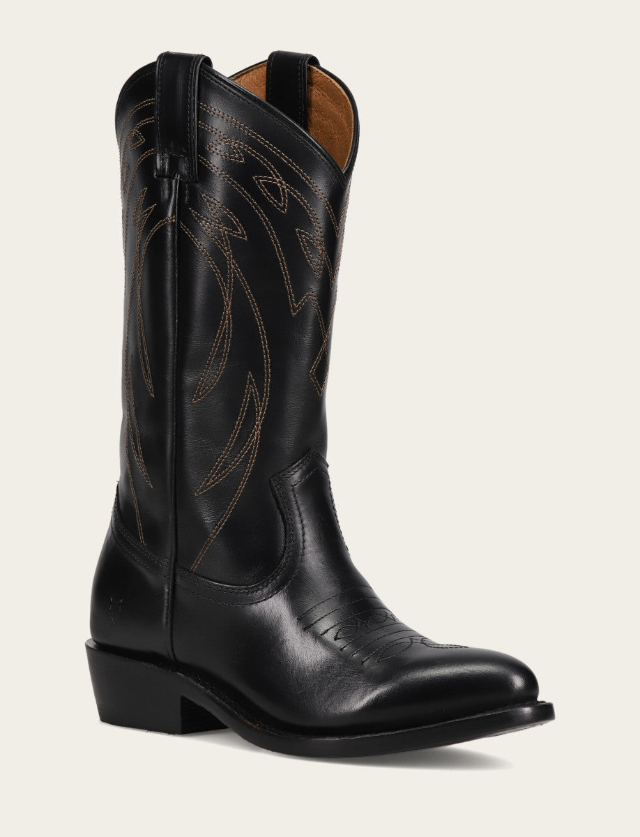 Frye Deals - Women's Black Billy Pull On Deco Stitch Boots