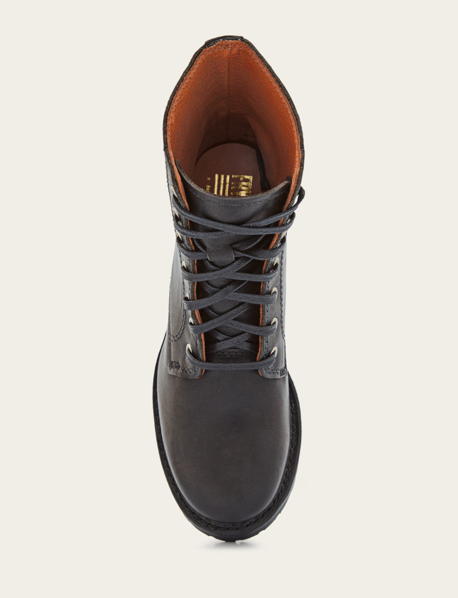 Frye Sale - Women's Black Sabrina 6G Lace Up Boots