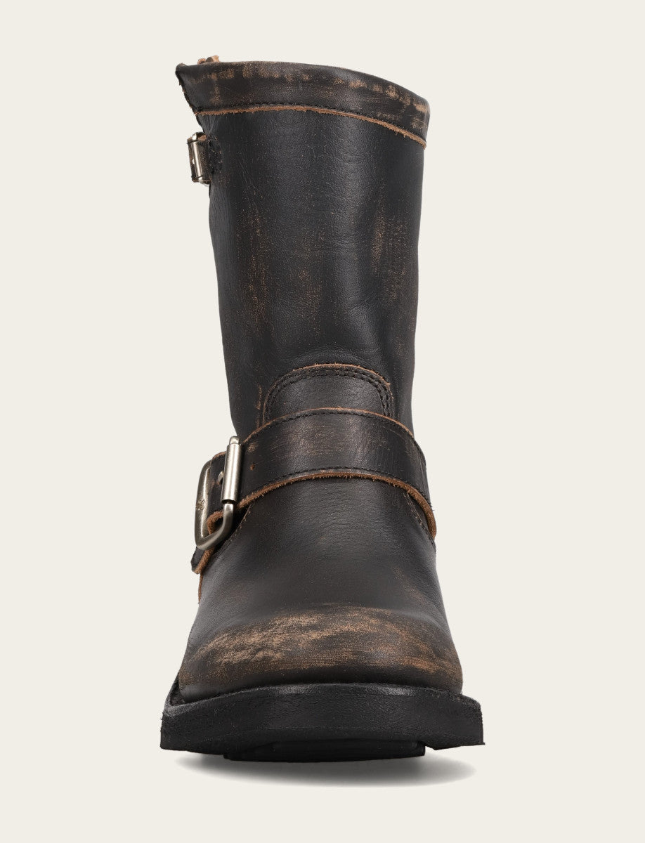 Frye Trusted - Women's Distressed Black Viv Short Engineer Boot