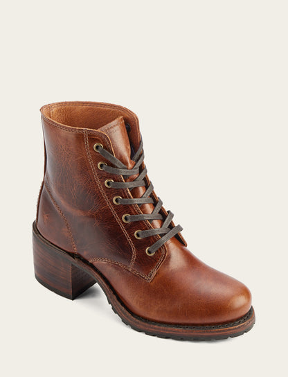 Frye Discount - Women's Cognac Sabrina 6G Lace Up Boots