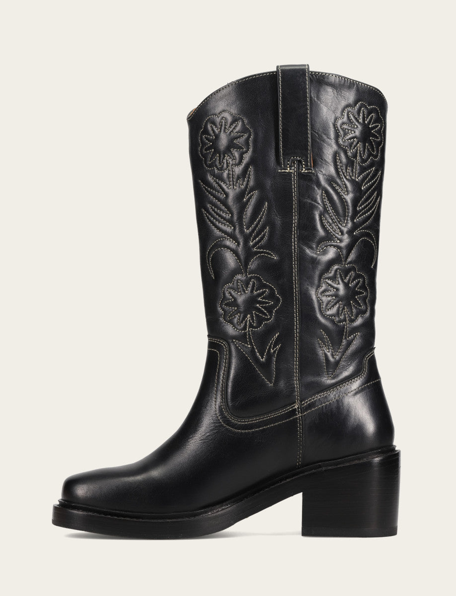 Frye Exclusive - Women's Black Kate Deco Stitch Boot
