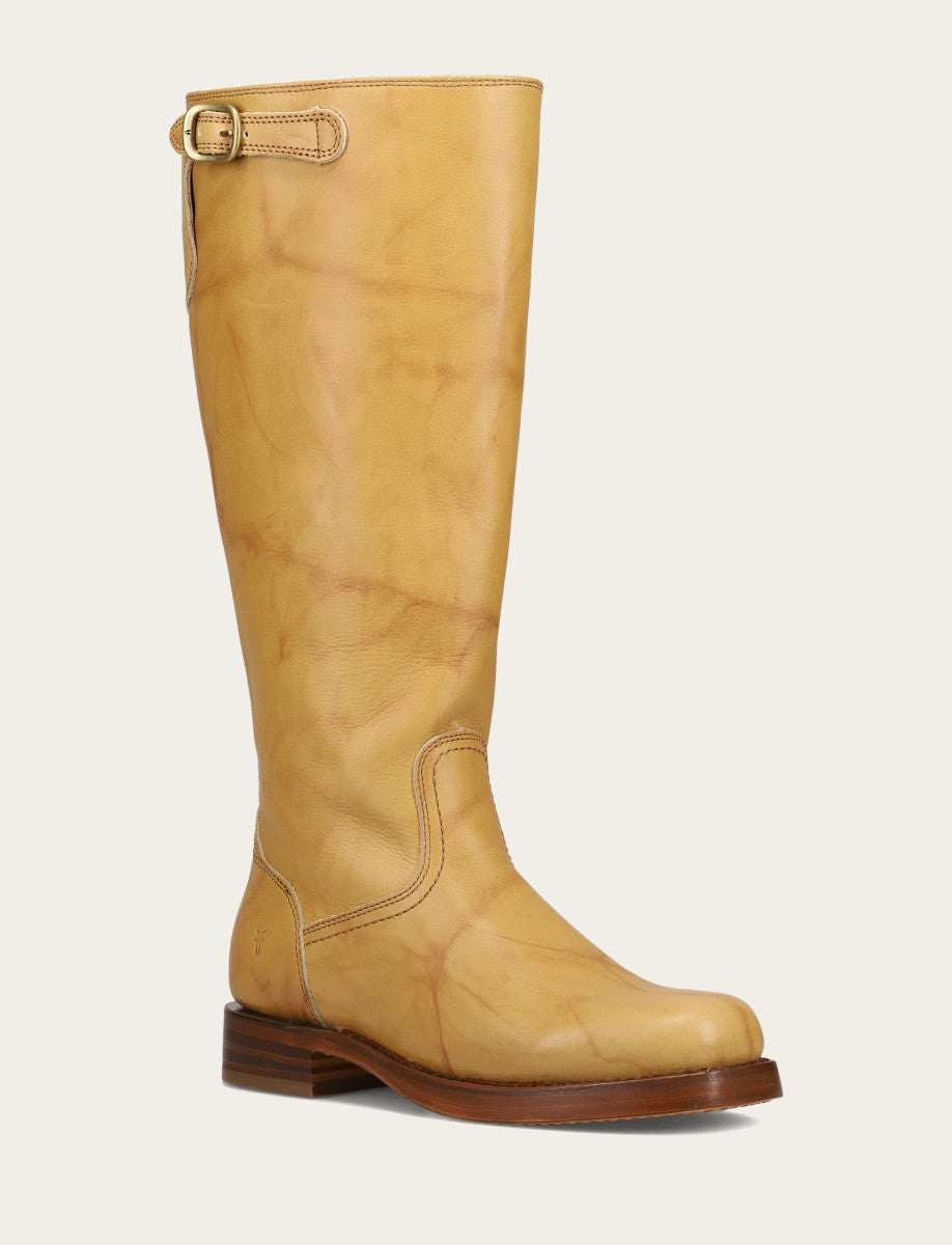 Frye Popular - Women's Banana Campus Low Heel Tall Riding Wide Calf Boot