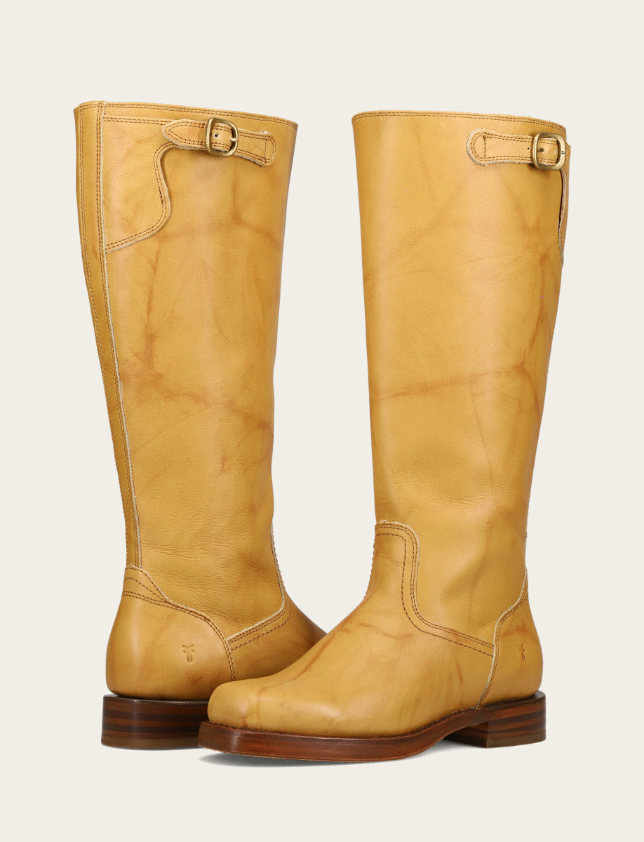 Frye Popular - Women's Banana Campus Low Heel Tall Riding Wide Calf Boot